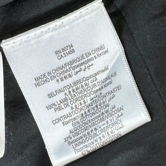 BCBG Max Azria Liu Black 100% Lamb Leather Zip Front Fitted Moto Vest Sz… - Picture 11 of 12